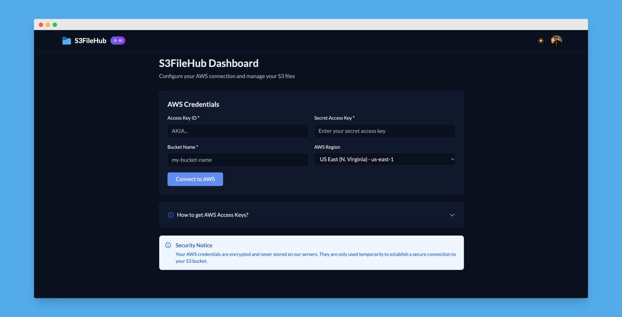 s3FileHub screenshot